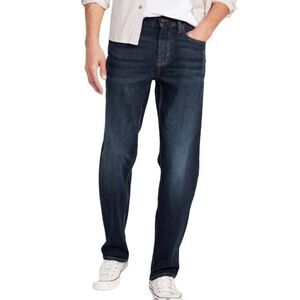 Old Navy Men’s Regular Standard Jeans Tapered Leg Dark Denim Wash Size 34x34